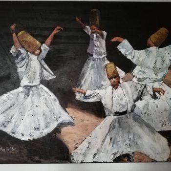 Painting titled "Darwish dansers" by Alexis Van Gelder, Original Artwork, Oil