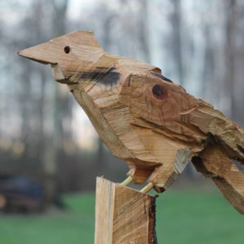 Sculpture titled "Ptak" by Alex Johanson, Original Artwork, Wood