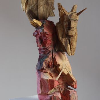 Rzeźba zatytułowany „Z cyklu diabły besk…” autorstwa Alex Johanson, Oryginalna praca, Drewno