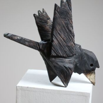 Sculpture intitulée "Z cyklu Ptaszki bes…" par Alex Johanson, Œuvre d'art originale, Bois