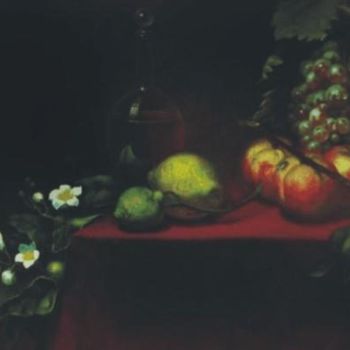 Painting titled "веточка  лимона" by Alexander Bezrodnykh, Original Artwork, Oil