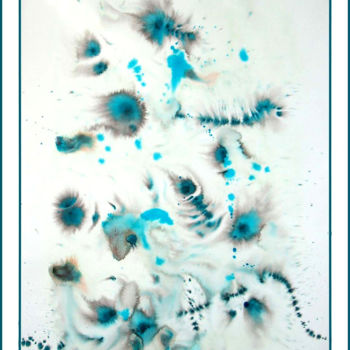 Картина под названием "Plumes bleues" - Alexxia, Подлинное произведение искусства