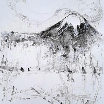 「Remembering Hakone…」というタイトルの描画 Alfred Freddy Krupaによって, オリジナルのアートワーク, インク
