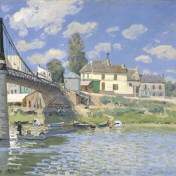 제목이 "Le Pont de Villeneu…"인 미술작품 Alfred Sisley로, 원작, 기름