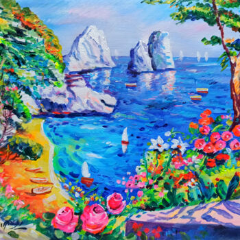 Картина под названием "Descent to the sea…" - Alfredo Grimaldi, Подлинное произведение искусства, Акрил Установлен на Деревя…