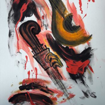 Malerei mit dem Titel "Guitarra Portuguesa" von Alfredo Marceneiro, Original-Kunstwerk, Acryl