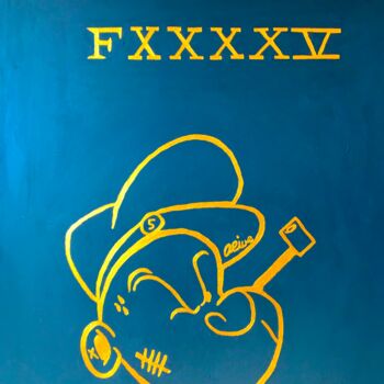 Malerei mit dem Titel "FXXX MX IX FXXXXXV" von Ali Kasap, Original-Kunstwerk, Acryl