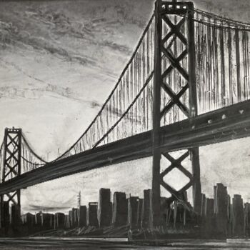 Drawing titled "The bridge" by Alicia Lopez, Original Artwork, Charcoal