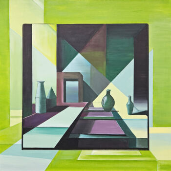 Peinture intitulée "Green" par Alida Velea, Œuvre d'art originale, Huile