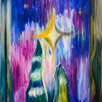 Painting titled "«AT LEAST ONE STAR»…" by Alina Landers, Original Artwork, Acrylic Mounted on Wood Stretcher frame