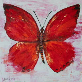 제목이 "Red butterfly anima…"인 미술작품 Alina Odwyer로, 원작, 아크릴