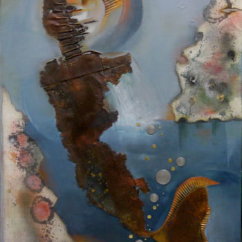 Peinture intitulée "hors de l'eau" par Aline Villain, Œuvre d'art originale, Huile
