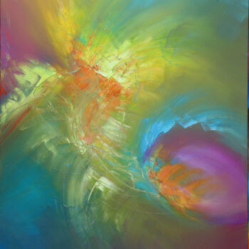 Painting titled "spring" by Aliosha Valle Uribe, Original Artwork, Pigments Mounted on Wood Stretcher frame