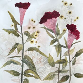 Pittura intitolato "Flowers and herbs ,…" da Alisa Diakova, Opera d'arte originale, Acquarello