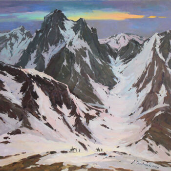 Картина под названием "Among the mountains" - Alisa Onipchenko-Cherniakovska, Подлинное произведение искусства, Масло Устано…