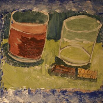 Pittura intitolato "deux verres" da Alisa Vorobyeva, Opera d'arte originale