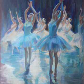 Картина под названием "Dance of Swan" - Alisa Gibet, Подлинное произведение искусства, Масло Установлен на Деревянная рама д…