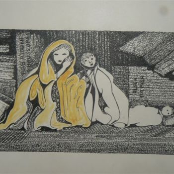 Malerei mit dem Titel "La joie chez soi" von Tabali, Original-Kunstwerk