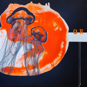 Pittura intitolato "Magic mushrooms" da Aljona Shapovalova, Opera d'arte originale, Acrilico