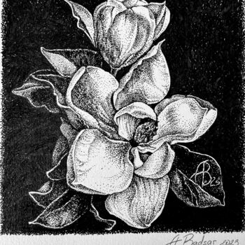 "Magnolia" başlıklı Tablo Alla Badsar tarafından, Orijinal sanat, Mürekkep