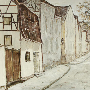 Malerei mit dem Titel "City walk" von Alla Ronikier, Original-Kunstwerk, Öl Auf Keilrahmen aus Holz montiert