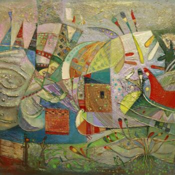 Painting titled "Nowruz" by Allamyrat Muhammedov, Original Artwork, Oil