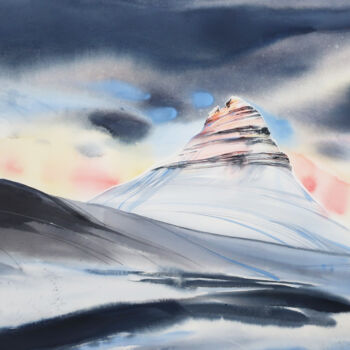 Peinture intitulée "Iceland mountains.…" par Alla Vlaskina, Œuvre d'art originale, Aquarelle