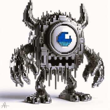 "monster pixels n°2" başlıklı Dijital Sanat Allegra Art tarafından, Orijinal sanat, 2D Dijital Çalışma