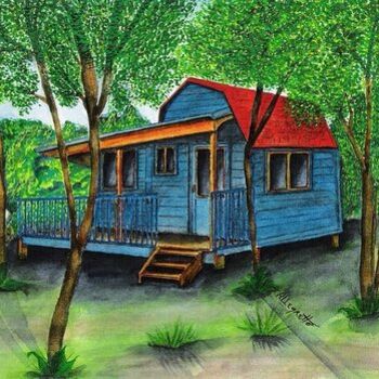 "Kilauea Coffee shack" başlıklı Tablo Allegretto tarafından, Orijinal sanat, Suluboya