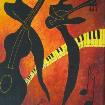 제목이 "New Orleans Jazz"인 미술작품 Allegretto로, 원작, 아크릴