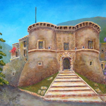 Schilderij getiteld "Castello Ducale di…" door Allegretto, Origineel Kunstwerk, Acryl