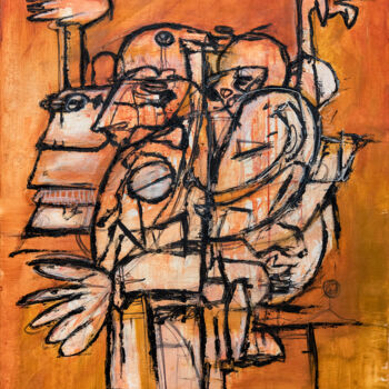 Картина под названием "Lussuria e Desiderio" - Allen Solano, Подлинное произведение искусства, Акрил Установлен на Деревянна…