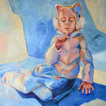 Pintura intitulada "Childhood" por Elena Afanasieva, Obras de arte originais, Óleo