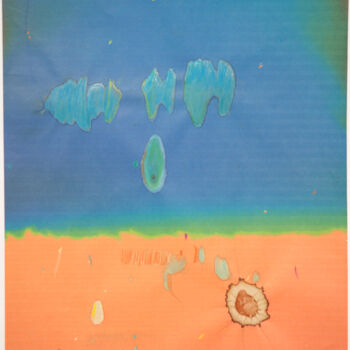Картина под названием "Cloudy sky" - Alois Oberndorfer, Подлинное произведение искусства, Цветные карандаши