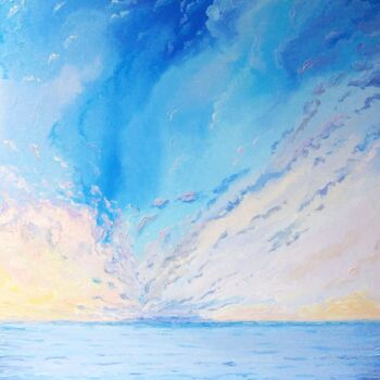 Peinture intitulée "Sea sunset painting…" par Alona Santhorieieva, Œuvre d'art originale, Huile