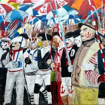 Peinture intitulée "Carnaval de Dunkerq…" par Along Xu, Œuvre d'art originale, Acrylique Monté sur Châssis en bois