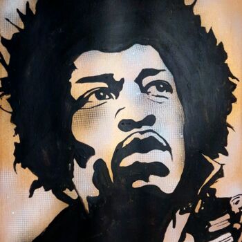 Painting titled "Jimi Hendrix_acrylic" by Alota Ribeiro, Original Artwork, Acrylic