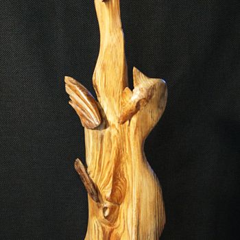 Sculpture titled "J'ai encore de beau…" by Alper, Original Artwork, Wood