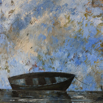 Pintura intitulada "Лодка" por Alsu Iusupova, Obras de arte originais, Óleo