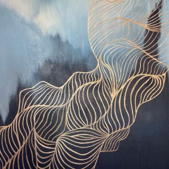Peinture intitulée "Waves" par Altyngul Borantay (Goldy), Œuvre d'art originale, Acrylique Monté sur Panneau de bois