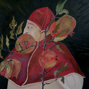 Pintura intitulada "Devotion. Cardinal.…" por Alexandra Logunova, Obras de arte originais, Óleo