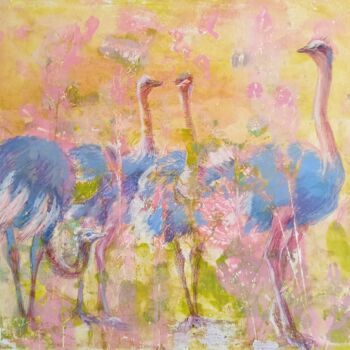 Pintura titulada "Ostriches" por Alyona Masterkova, Obra de arte original, Acrílico