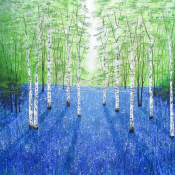 Malerei mit dem Titel "Sapphire Dreams" von Amanda Horvath, Original-Kunstwerk, Acryl Auf Keilrahmen aus Holz montiert