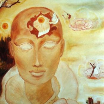 Pittura intitolato "pensée solaire" da Nicolle Amblard-Chomeyrac, Opera d'arte originale