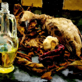 Arte digital titulada "Canard nature morte." por Amel Milady (Le mutagraphe), Obra de arte original, Pintura Digital