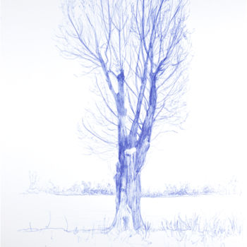 Рисунок под названием "Arborescence #4" - Amélie Helmstetter, Подлинное произведение искусства, Шариковая ручка
