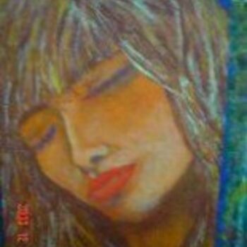 Painting titled "sleeping face" by Amir Wahib, Original Artwork, Oil