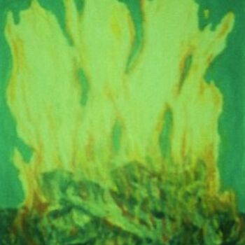 Painting titled "The Fire" by Amir Wahib, Original Artwork, Oil