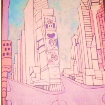 Painting titled "Times Square." by Amir Wahib, Original Artwork