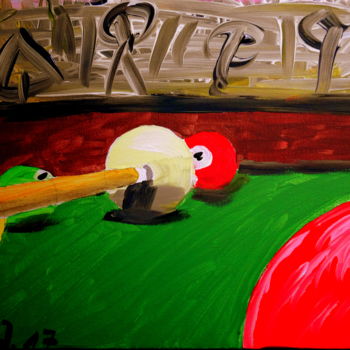 Painting titled "Billard" by Hans-Jürgen Grossmeyer, Original Artwork, Acrylic